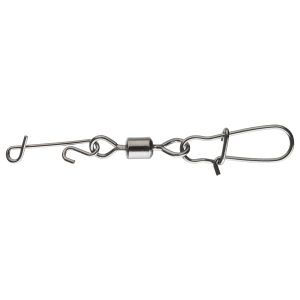 DAIWA No Knot Fast Lock Swivel, Περιστρεφόμενος Καραμπίνερ, ασημένιο, με σύνδεσμο χωρίς κόμπους, 14905-004