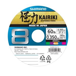 SHIMANO Kairiki 8, 3000m, 0,35mm, 39.5kg / 60lbs, Πολύχρωμος, 8 φορές πλεγμένες πετονιές ψαρέματος, 59WPLM98S2L