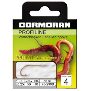 CORMORAN PROFILINE WORM HOOK, M299B, 50cm, 0,18mm, 70-299B01810