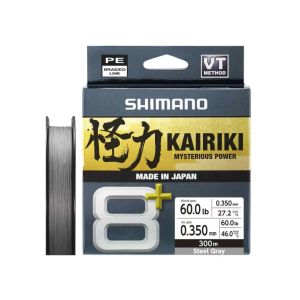 SHIMANO Kairiki 8+, 300m, 0,35mm, 46kg / 101,41lbs, Ατσάλι Γκρι, 8 φορές πλεγμένες πετονιές ψαρέματος, LDM68XE6035030S